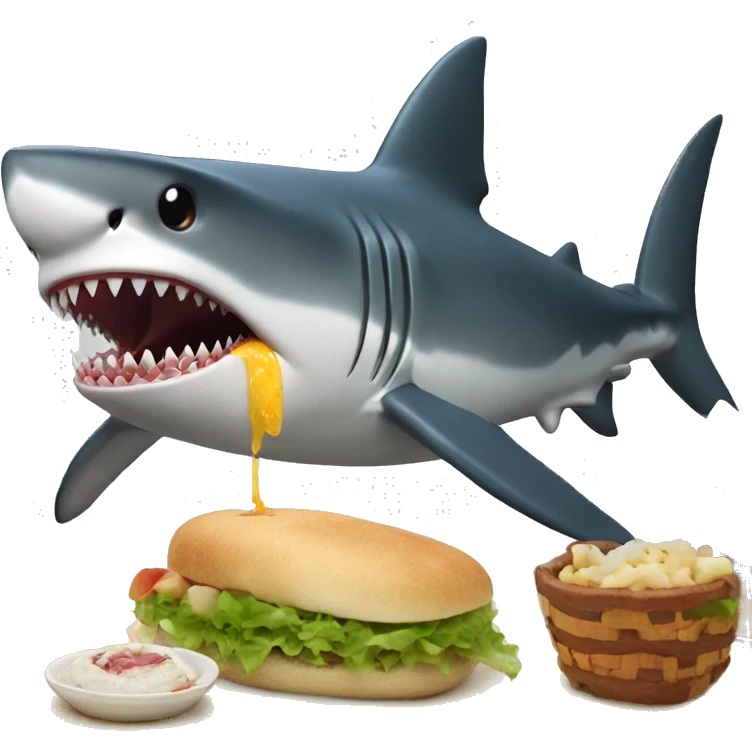 Shark eating a papusa  emoji