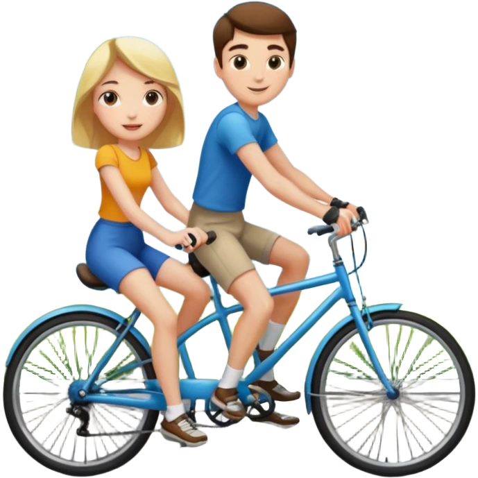 Girl and guy riding a bicycle emoji