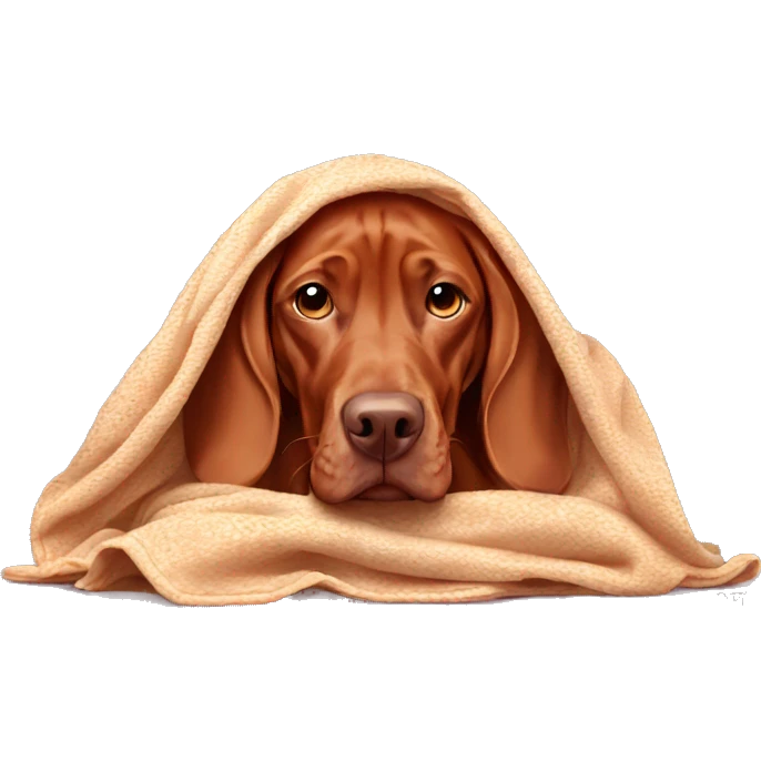 Vizsla under blanket  emoji