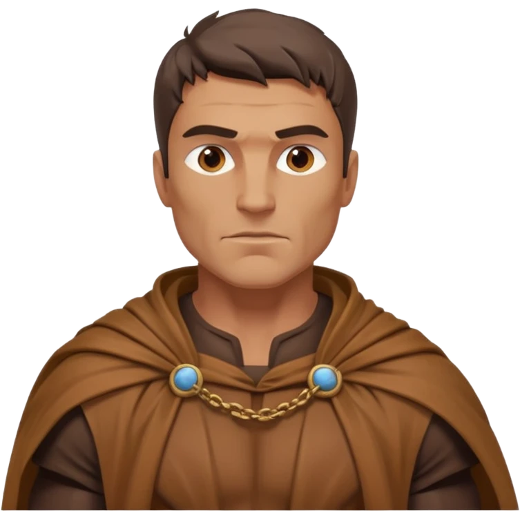 muscly ancient greek man wearing browncloak emoji