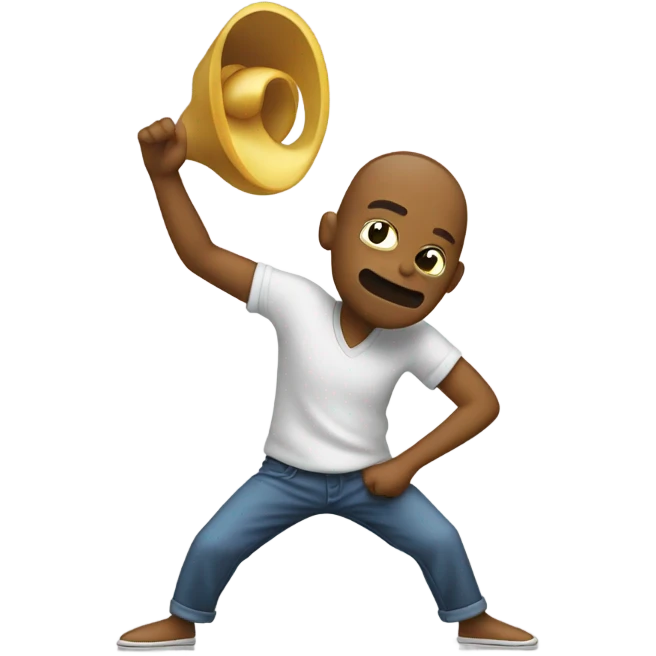 A person dabbing emoji