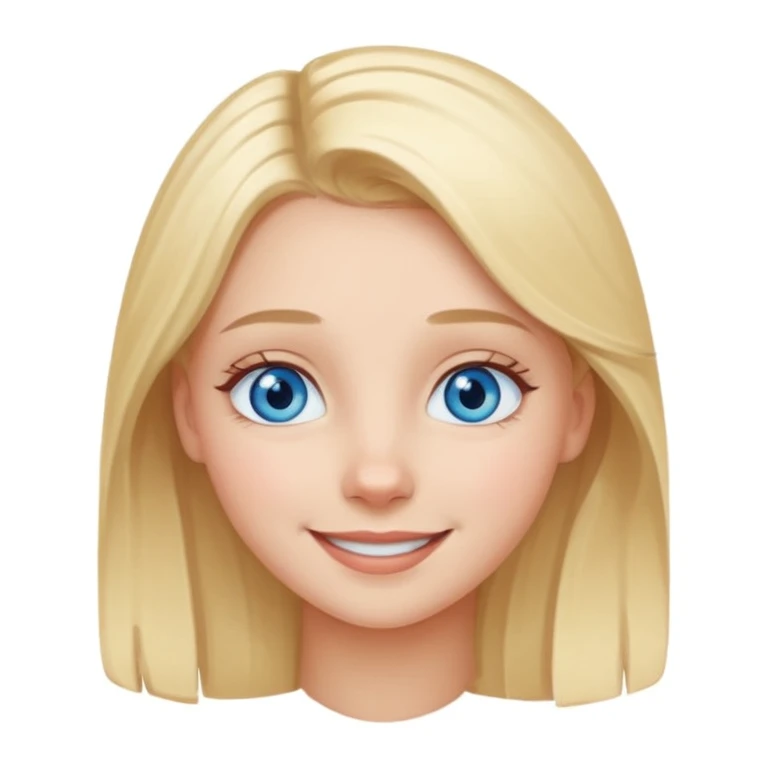 A girl with blue eyes, light hair to her chin emoji