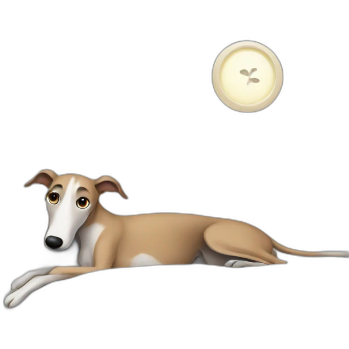 sick greyhound in bed emoji