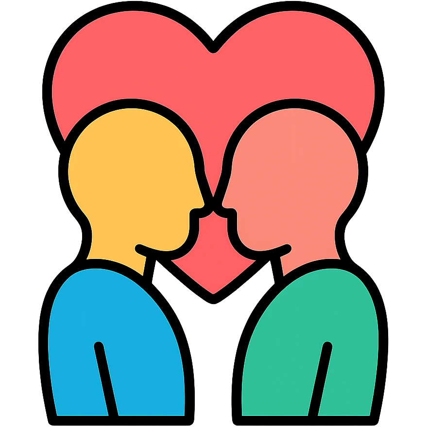 symbolic icon representing intimacy with color outline emoji