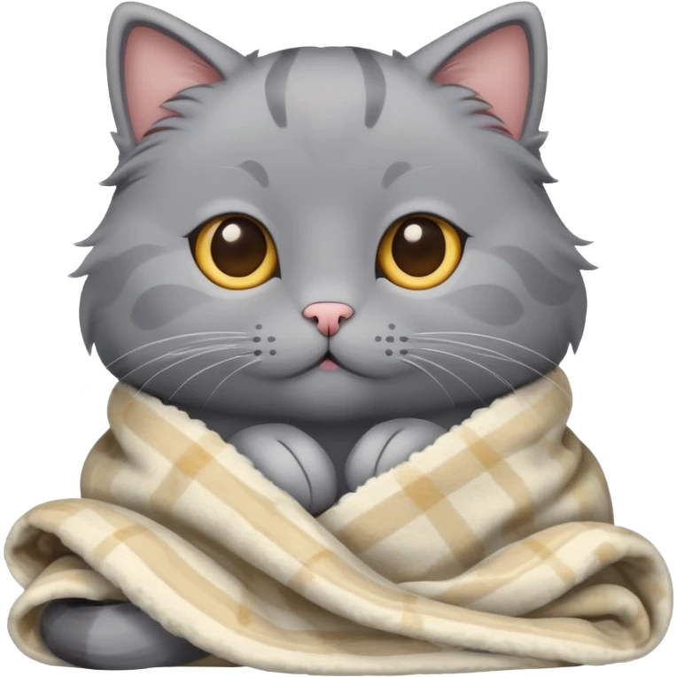 Gray cat on bed emoji