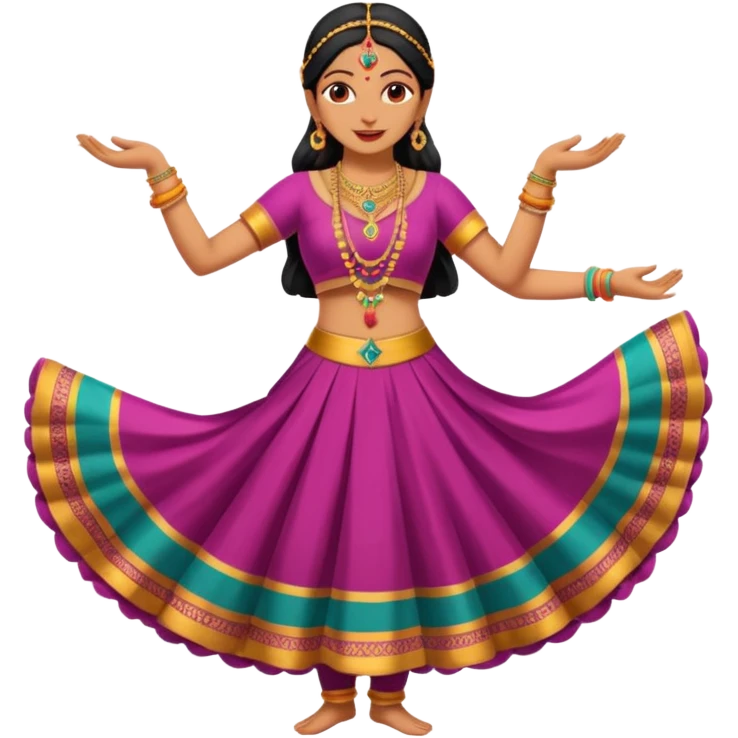 Indian woman in traditional clothes dances.  format portrait emoji
