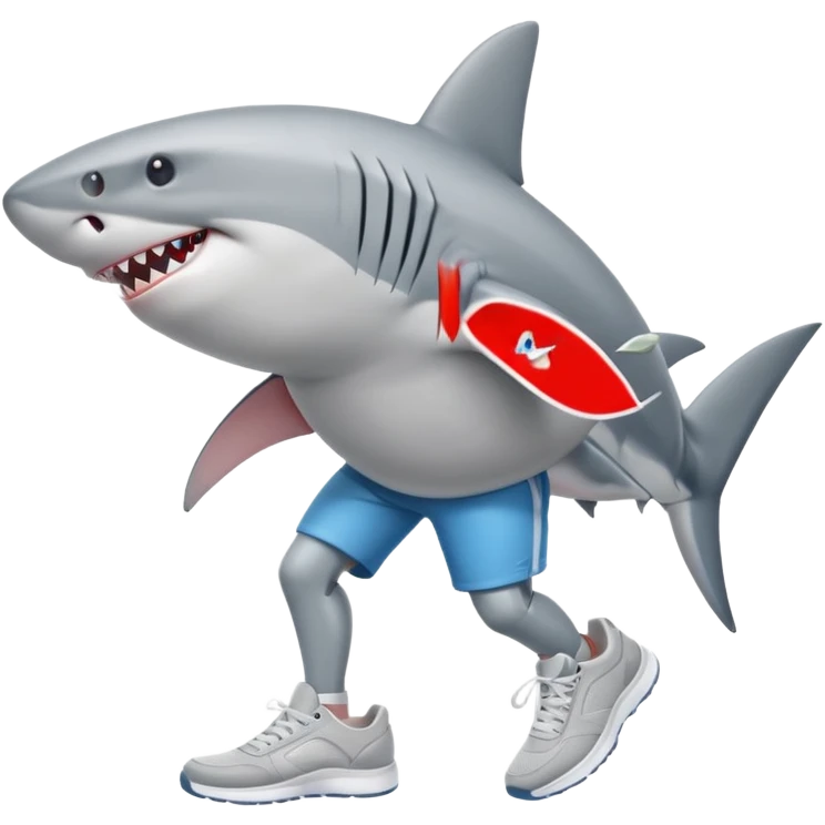 Un tiburón con pata y que tengan unas zapatillas  emoji