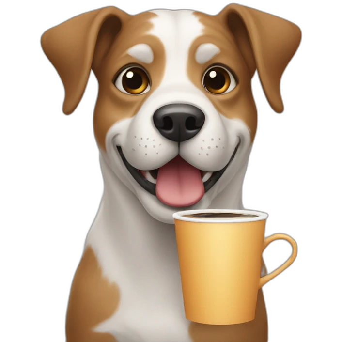 dog with coffe emoji