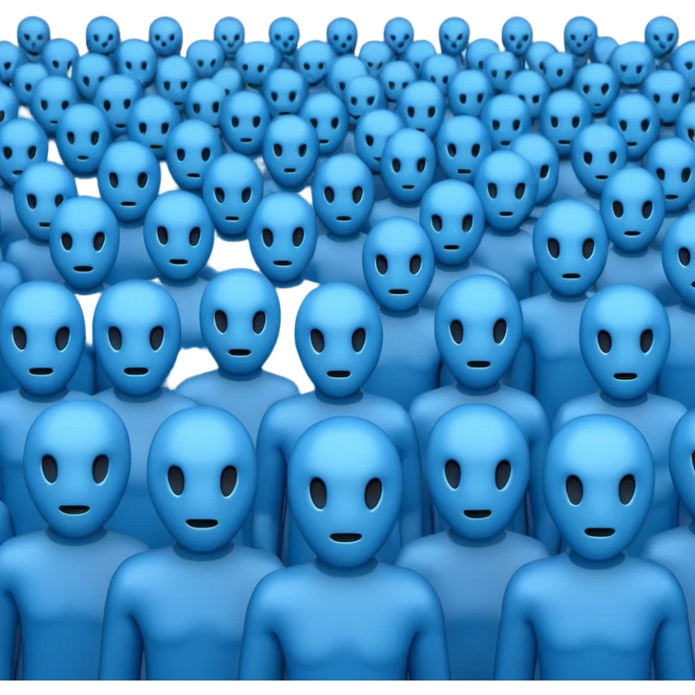 create an emoji for a group of actors with no face, all blue like in the ios emoji. a crowd.  emoji