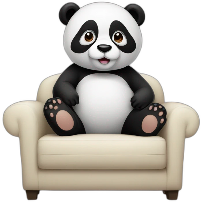 Panda seated on sofa emoji