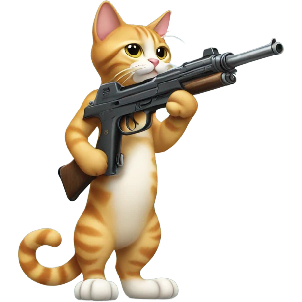 cat holding a gun emoji