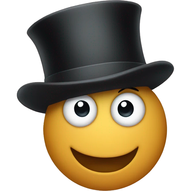 Embarrassed face in a top hat emoji