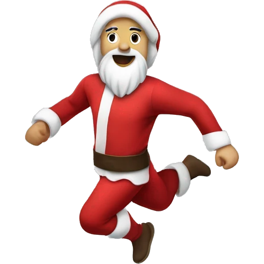 skipping sprint Jesus santa costume emoji