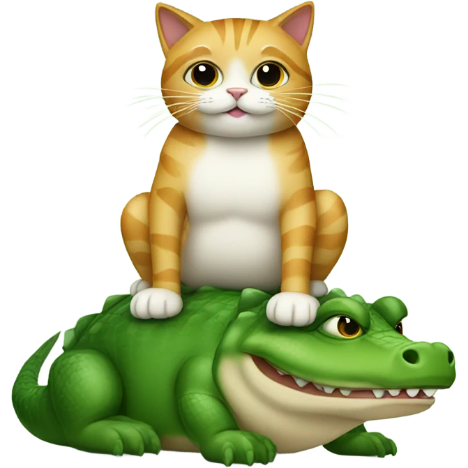 cat riding an alligator  emoji
