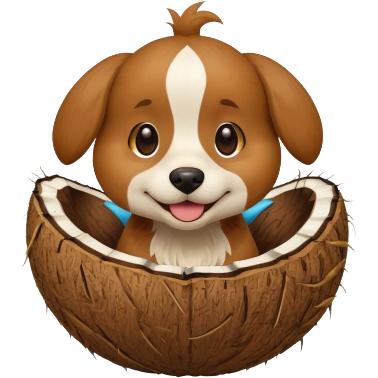 dog in a coconut emoji