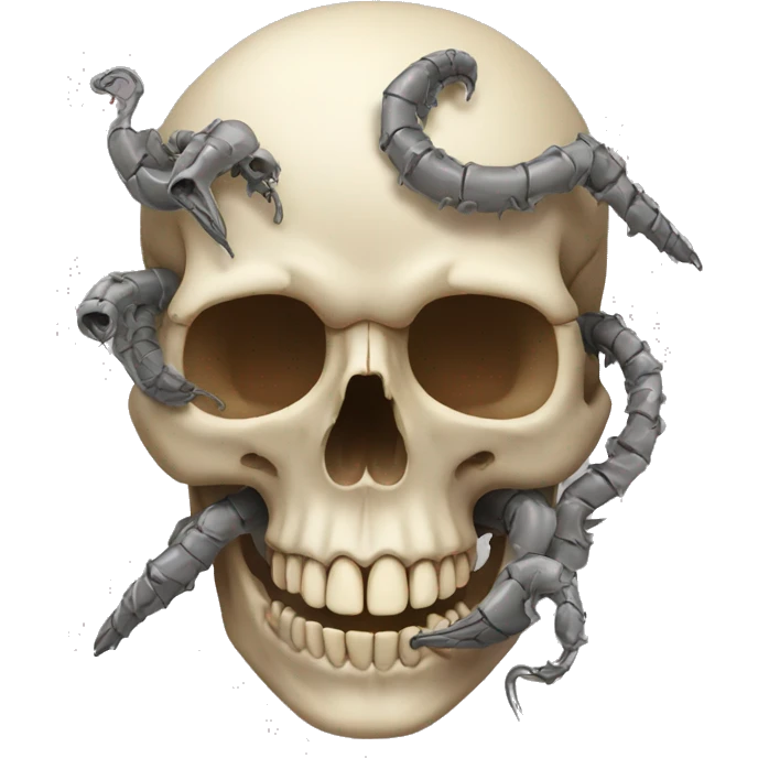 Skull with worms on top emoji