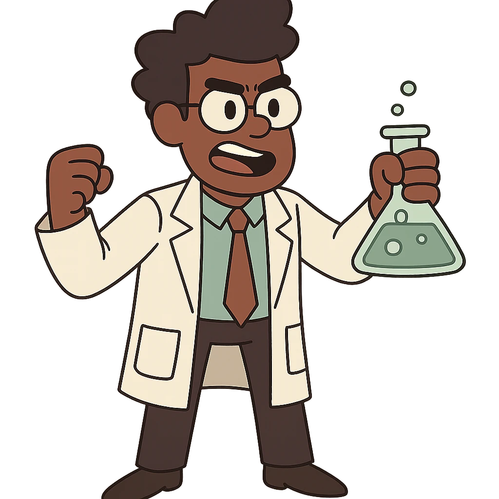 flat toon style black scientist emoji