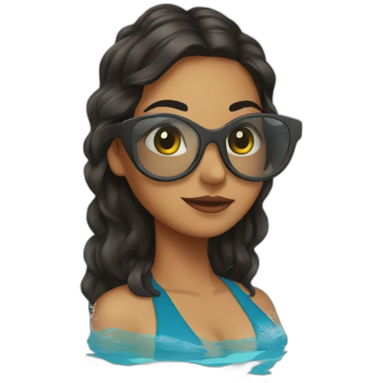 latina in pool emoji