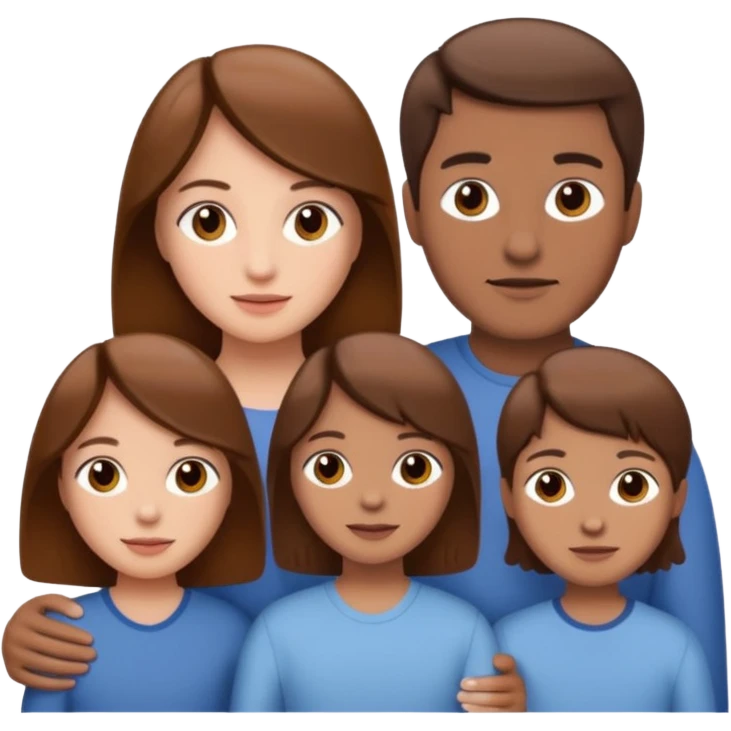 family aill white / browm hair emoji