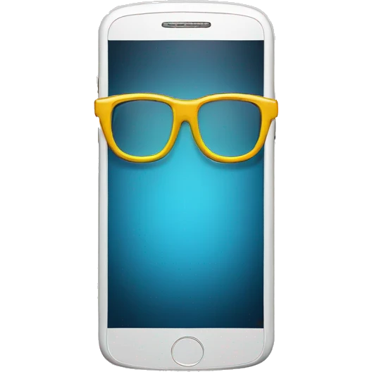 Cellphone with glasses emoji
