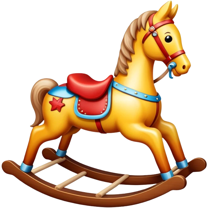 Gradient colored rocking horse toy emoji