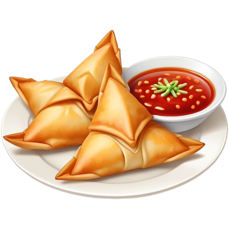 Crab Rangoon with a side of sauce emoji