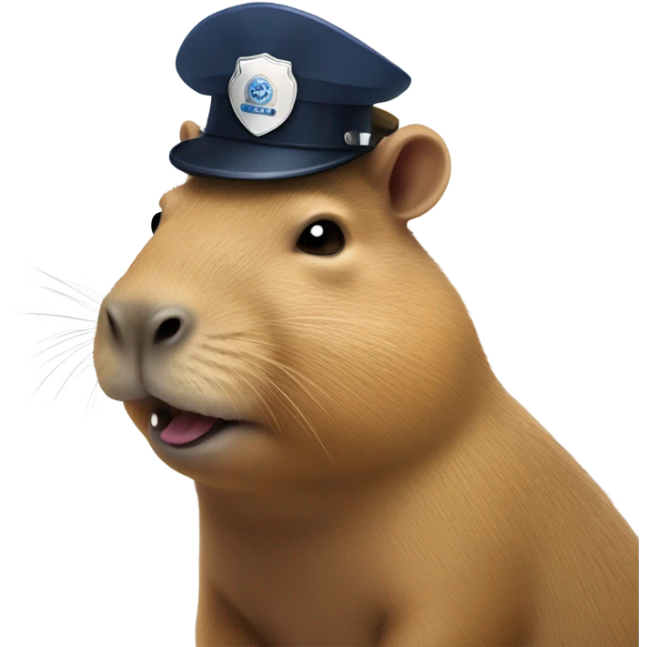 capybara police hat 3/4 turn emoji