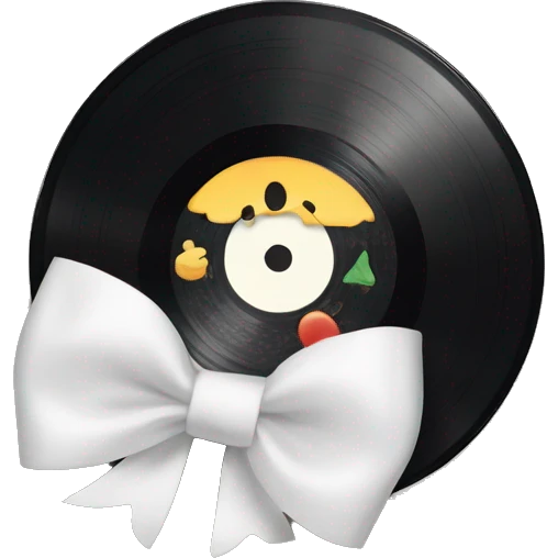  vinyl record with white bow emoji