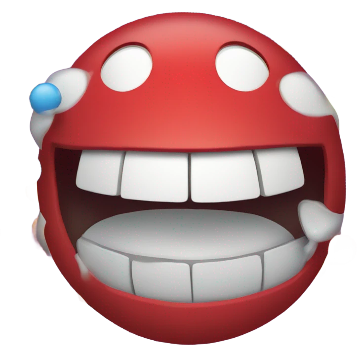 Emoji with open mouth and two balls geting out of the mouth  emoji