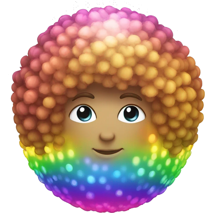 Disco ball rainbow afro emoji