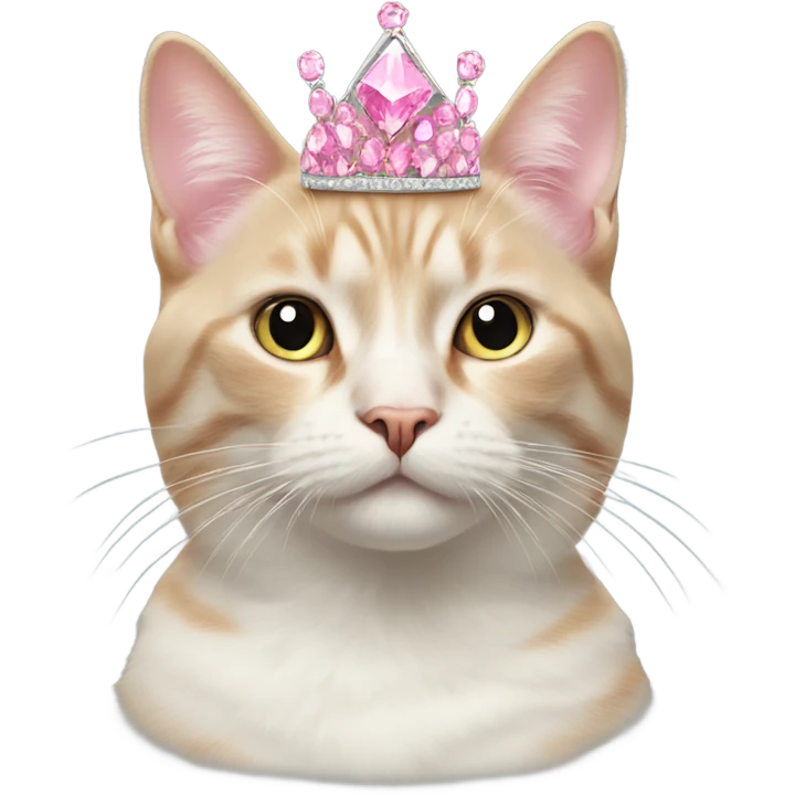 Cat with pink diamond crown emoji