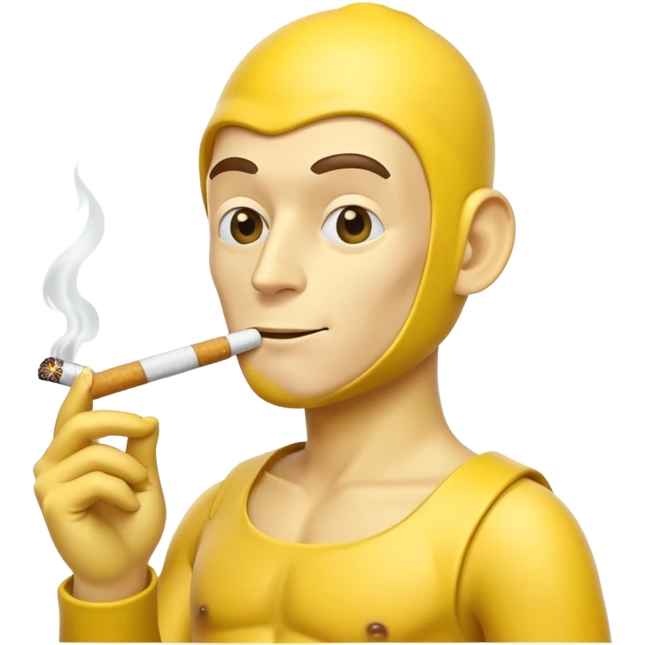 banana man holds a cigarette in his hand emoji