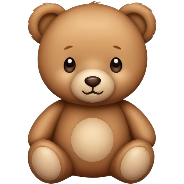cute teddy bear with round face emoji