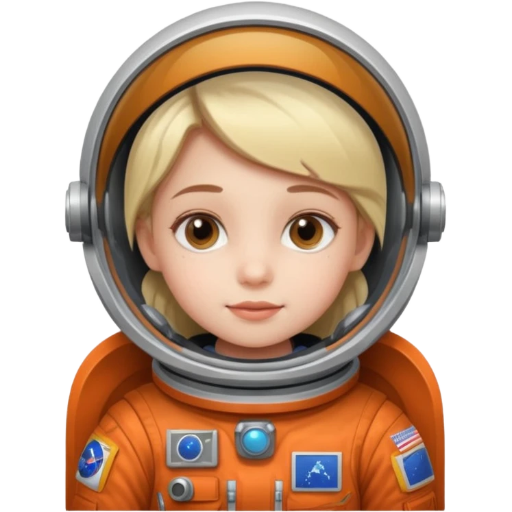 Girl kid in Astronaut Uniform
 emoji