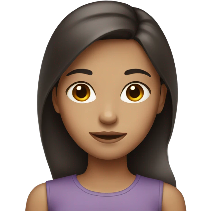 dark brown hair girl emoji