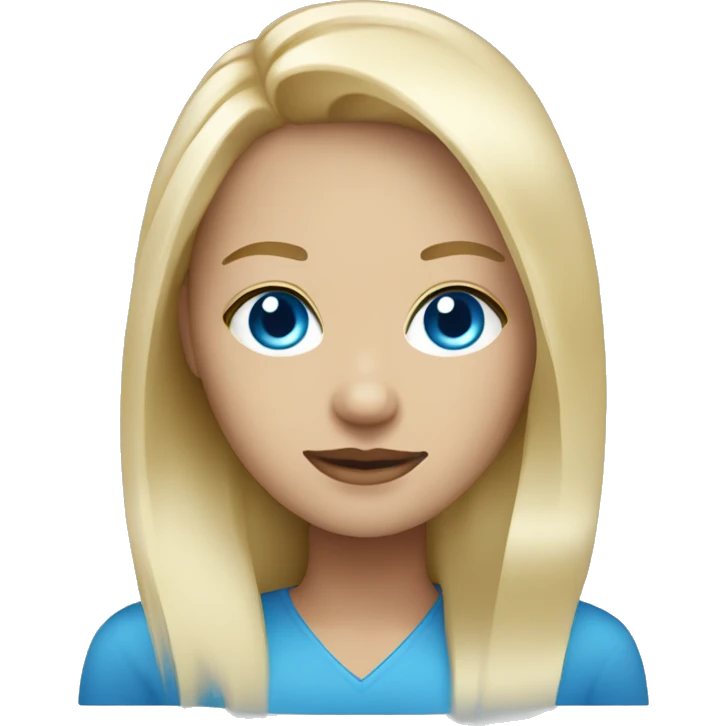 blond, light skin, blue eyes working as a community manager  emoji