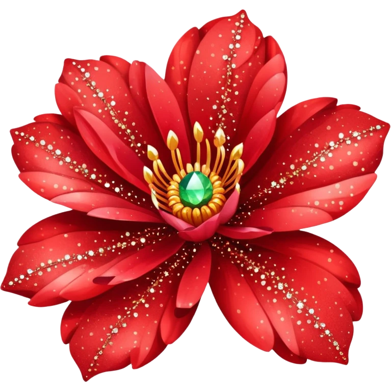 red glitter flower  emoji