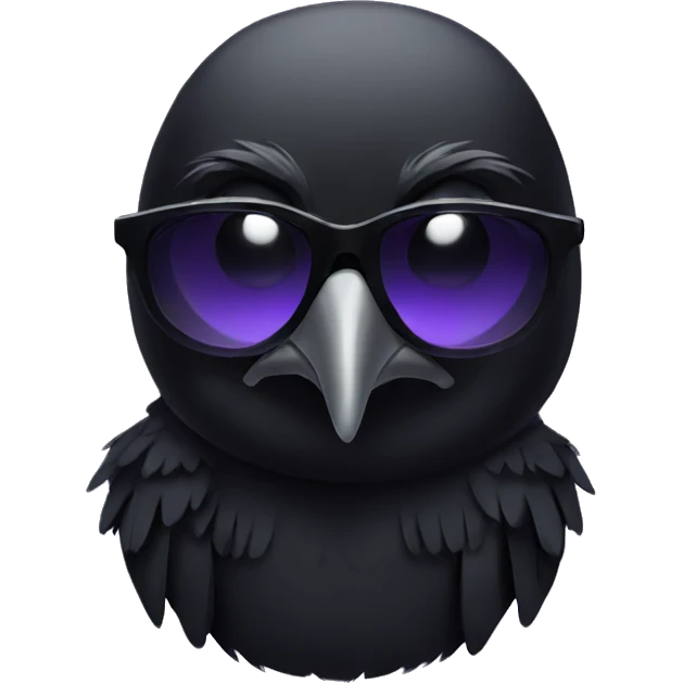 Raven with sunglasses on emoji