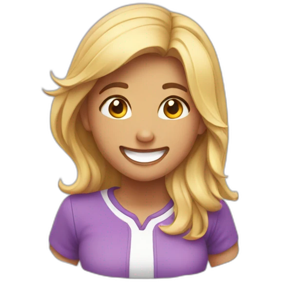 Girl nervously laughing who’s a sweat drop emoji