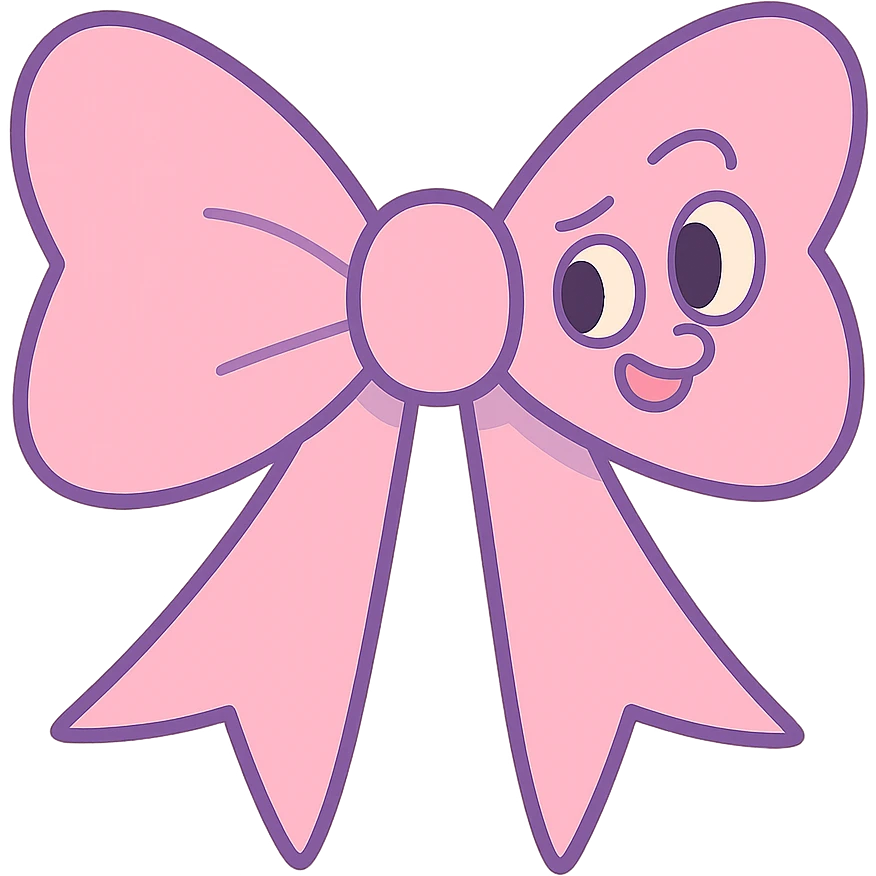 pink gothic bow in pastel toon style emoji