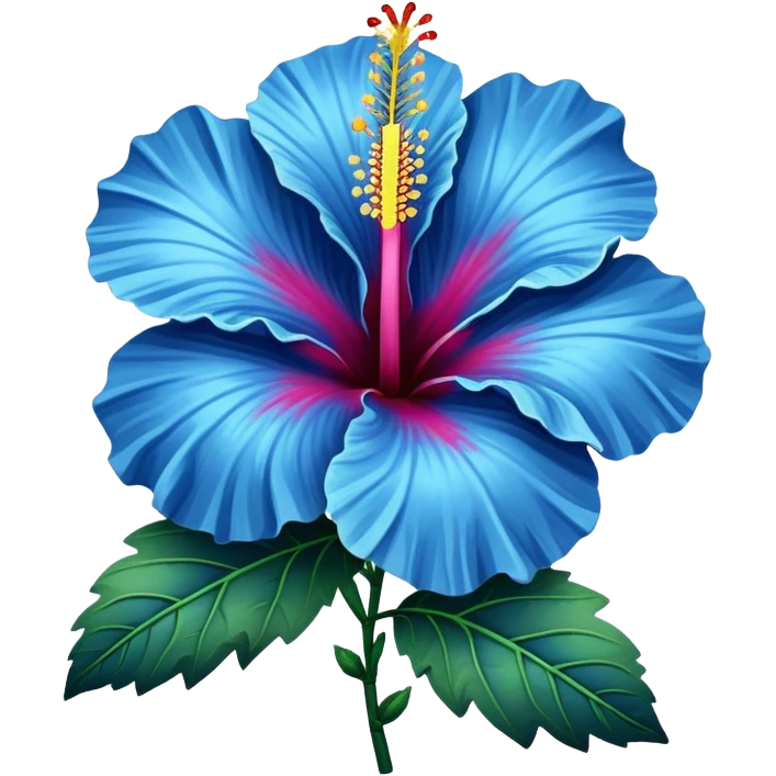 one blue hibiscus flower emoji