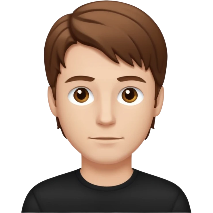 white man black pullover brown styled hair emoji