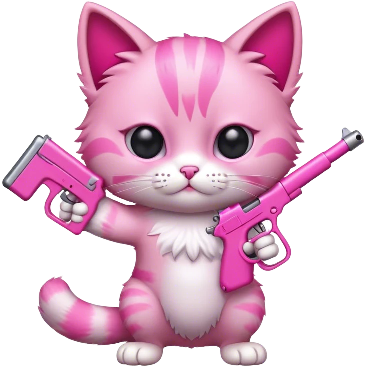 cat with pink gun emoji