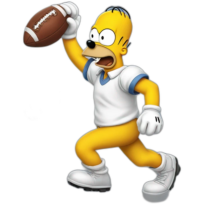 Mickey playing football with Homer Simpson  emoji