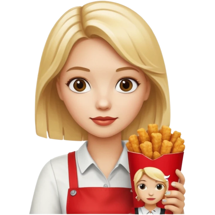 blonde girl with kfc emoji