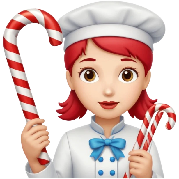Decorator + candy cane, Candy Chef. emoji