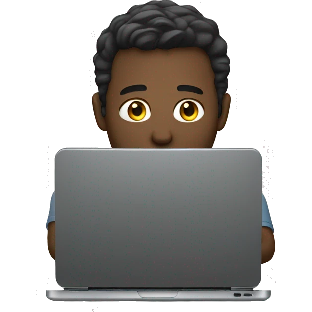 white man Video editor working on laptop emoji