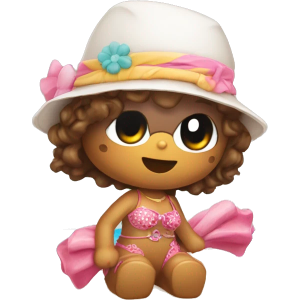 Hello kitty en la playa bronceada emoji