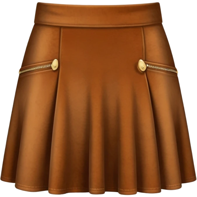 super realistic brown velvet mini skirt isolated emoji
