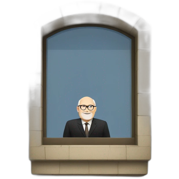 frans timmermans in a little tower looking out the window emoji